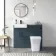 Harper Navy Blue Combination Vanity Basin & Houston Toilet 1000mm - Black Accents