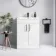 Mersey Gloss White Basin Vanity 600mm - Black Accents