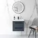 Elba Inky Blue Wall Hung Basin Drawer Vanity 500mm - Black Accents