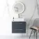 Elba Inky Blue Wall Hung Drawer Vanity with Marble Top & Cody Basin 600mm - Brushed Brass Accents