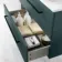 Elba Midnight Green Wall Hung Drawer Vanity with Marble Top & Curved Counter Top Basin 800mm - Black Accents