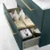 Elba Midnight Green Wall Hung Drawer Vanity with Marble Top & Curved Counter Top Basin 800mm - Brushed Brass Accents
