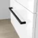 Elba Gloss White Wall Hung Drawer Vanity with Marble Top & Cody Basin 600mm - Black Accents