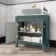 Bermuda Midnight Green Cabinet with Marble Top 800mm (Excludes Counter Top Basin) - Brushed Brass Accents