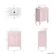 Bermuda Cashmere Pink Vanity with Marble Top & Curved Counter Top Basin 600mm - Brushed Brass Accents