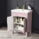 Bermuda Cashmere Pink Basin Vanity 600mm - Brass Knurled Handles