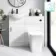 Quartz Gloss White Combination Vanity Basin and Houston Toilet 950mm - Black Accents