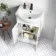 Quartz Gloss White Combination Vanity Basin and Denver Toilet 1050mm - Black Accents