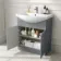 Capri Fog Grey Vanity with Semi Recessed Basin 750mm - Chrome Handles
