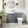 Capri Fog Grey Combination Vanity Basin and Miami Toilet 1350mm - Chrome Handles