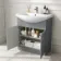 Capri Fog Grey Combination Vanity Basin and Miami Toilet 1350mm - Chrome Handles