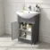 Capri Slate Grey Combination Vanity Basin and Miami Toilet 1050mm - Chrome Handles