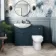 Capri Navy Blue Combination Vanity Basin and Miami Toilet 1150mm - Chrome Handles