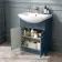 Capri Navy Blue Combination Vanity Basin and Miami Toilet 1150mm - Chrome Handles
