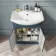 Capri Navy Blue Combination Vanity Basin and Miami Toilet 1150mm - Chrome Handles