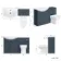 Capri Navy Blue Combination Vanity Basin and Miami Toilet 1350mm - Chrome Handles