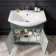 Capri Mystic Green Vanity with Semi Recessed Basin 750mm - Brushed Handles