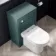 Capri Mystic Green Combination Vanity Basin and Miami Toilet 1150mm - Chrome Handles