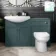 Capri Mystic Green Combination Vanity Basin and Miami Toilet 1350mm - Chrome Handles