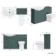 Capri Mystic Green Combination Vanity Basin and Miami Toilet 1350mm - Chrome Handles