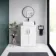 Mersey Gloss White Vanity with Troy Basin 600mm - Black Accents