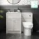 Milos Cotton White Combination Vanity Basin and Miami Toilet 1100mm - Chrome Handles