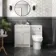 Milos Cotton White Combination Vanity Basin and Miami Toilet 1100mm - Chrome Handles