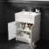 Milos Cotton White Combination Vanity Basin and Houston Toilet 1100mm - Chrome Handles