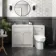 Milos Cotton White Combination Vanity Basin and Miami Toilet 1300mm - Chrome Handles