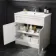 Milos Cotton White Combination Vanity Basin and Miami Toilet 1300mm - Chrome Handles