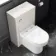 Milos Cotton White Combination Vanity Basin and Miami Toilet 1300mm - Chrome Handles