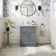 Milos Fog Grey Basin Vanity 600mm - Brushed Handles