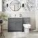 Milos Fog Grey Combination Vanity Basin and Miami Toilet 1300mm - Chrome Handles