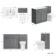 Milos Fog Grey Combination Vanity Basin and Miami Toilet 1300mm - Chrome Handles