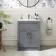 Milos Fog Grey Basin Vanity 600mm - Traditional Handles