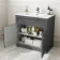 Milos Slate Grey Combination Vanity Basin and Houston Toilet 1300mm - Chrome Handles