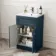 Milos Navy Blue Combination Vanity Basin and Miami Toilet 1000mm - Chrome Handles