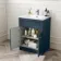 Milos Navy Blue Combination Vanity Basin and Houston Toilet 1100mm - Chrome Handles
