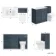 Milos Navy Blue Combination Vanity Basin and Miami Toilet 1300mm - Chrome Handles