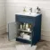 Milos Navy Blue Basin Vanity 600mm - Traditional Handles