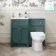 Milos Mystic Green Combination Vanity Basin and Miami Toilet 1000mm - Chrome Handles