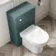 Milos Mystic Green Combination Vanity Basin and Miami Toilet 1100mm - Chrome Handles
