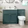 Milos Mystic Green Combination Vanity Basin and Miami Toilet 1300mm - Chrome Handles