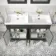 Lucia Graphite Grey Double Basin Vanity 1200mm - Brass Knurled Handles