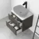 Corsica Tungsten Grey Wall Hung Drawer Vanity with Marble Top 600mm - Excludes Counter Top Basin