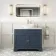 Lucia Inky Blue Vanity with Marble Top & Oval Counter Top Basin 1030mm - Brushed Brass Accents
