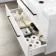 Elba Gloss White Wall Hung Basin Drawer Vanity 1000mm - Black Accents