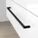 Elba Gloss White Wall Hung Basin Drawer Vanity 1000mm - Black Accents