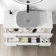 Elba Gloss White Wall Hung Drawer Vanity 1000mm Excludes Counter Top Basin - Black Accents