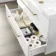 Elba Gloss White Wall Hung Basin Drawer Vanity 1000mm - Brushed Brass Accents